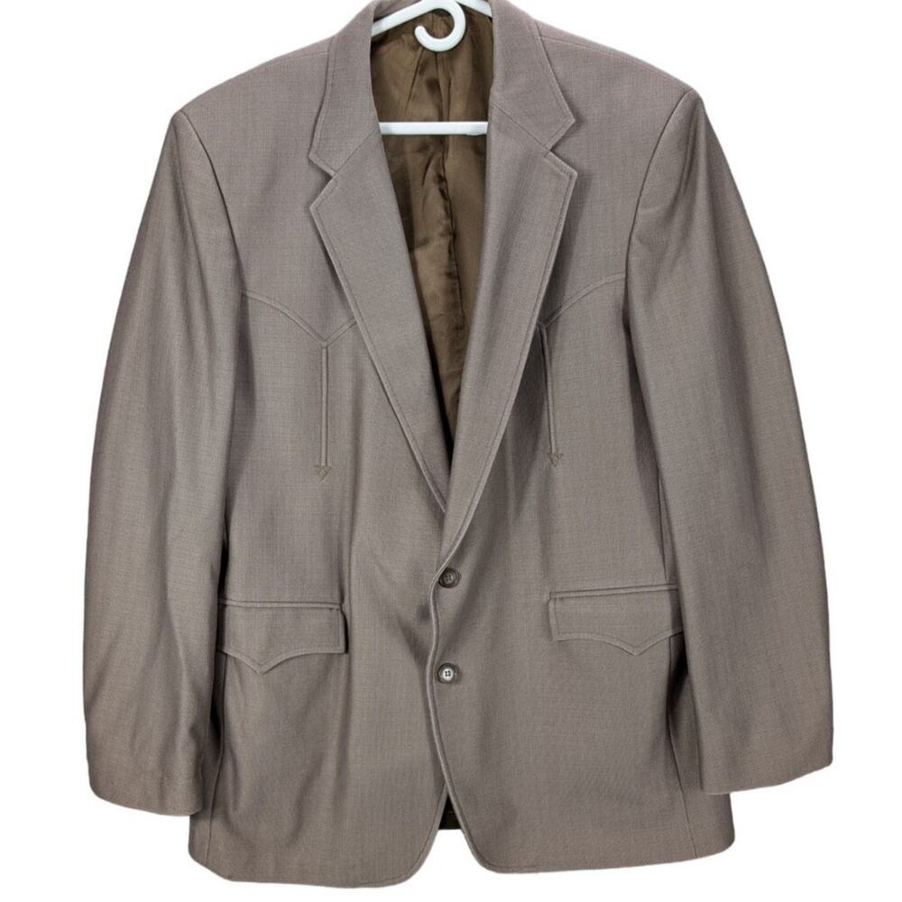 Vintage Circle S Jacket Mens 44L Western Suit Blazer Made in USA Texas Country